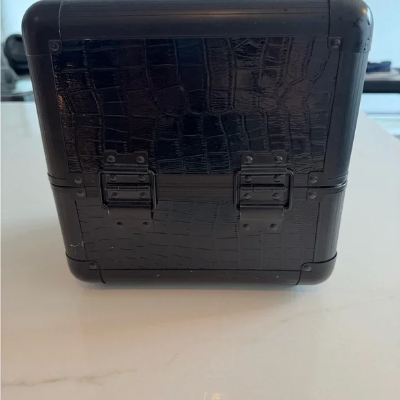 Sephora Black Croc-Patterned Makeup Train Case